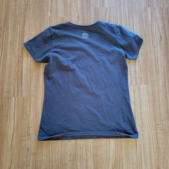 Life Is Good Top Shirt Womens Medium Gray True Love Heart Short Sleeve Basic - Picture 11 of 13